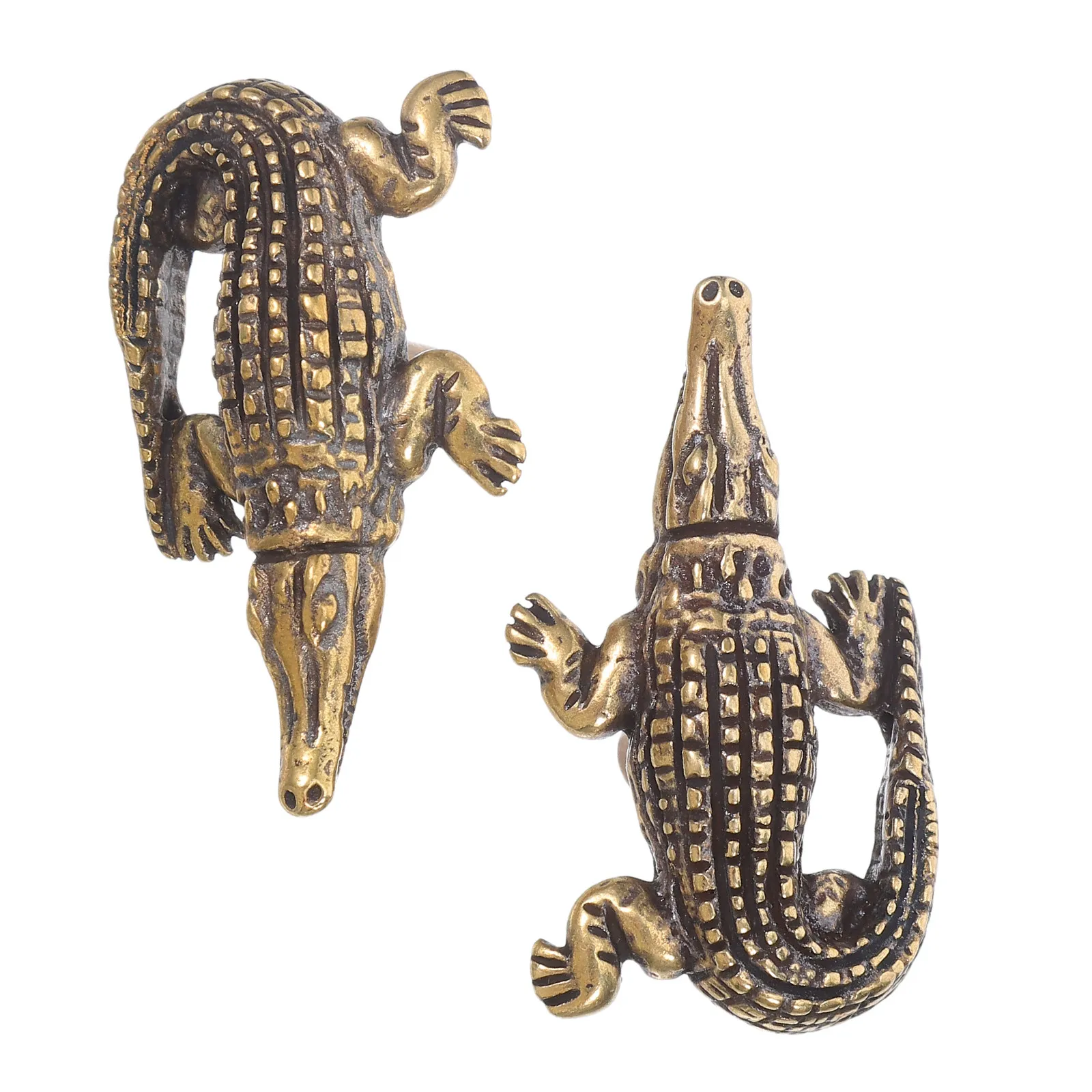 

2Pcs Brass Alligator Cabinet Knobs Vintage Decorative Drawer Handles for Kitchen Wardrobe Dresser Retro Furniture Hardware Mini