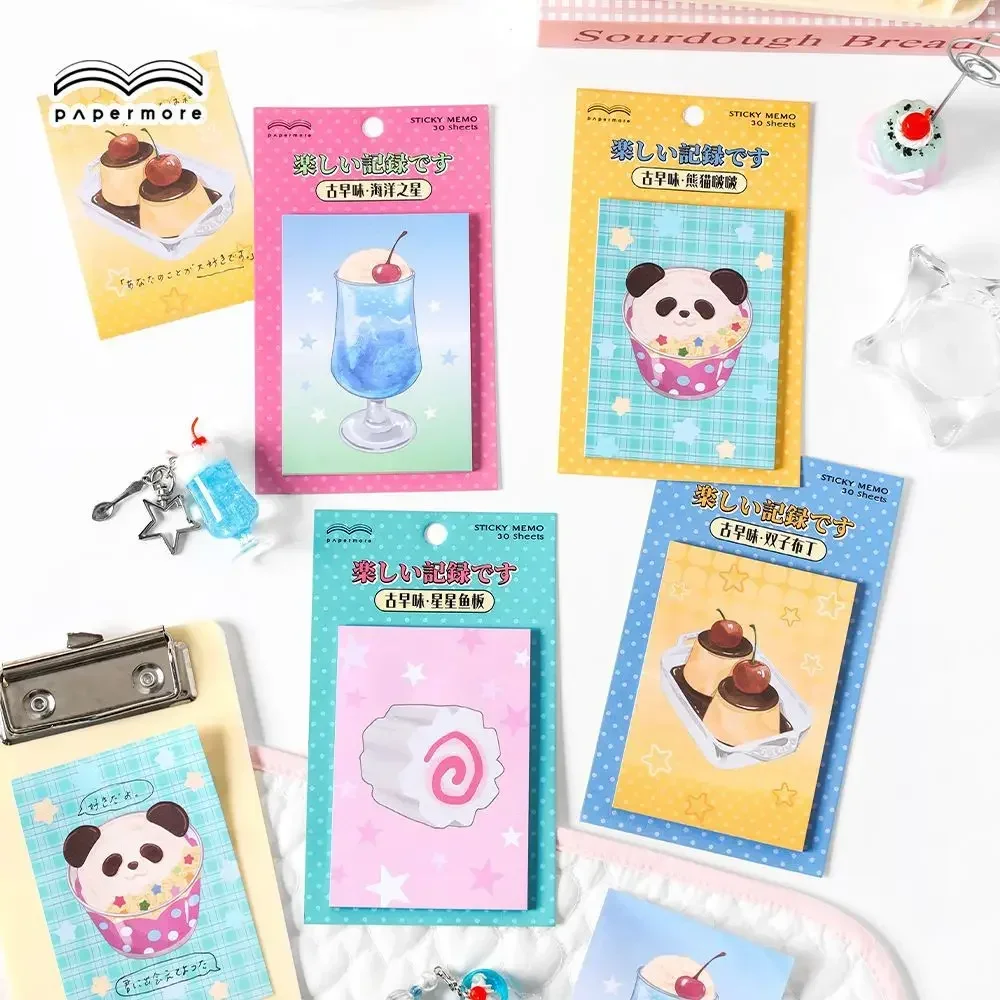 Antique Series of Sticky Notes, Fresh Japanese Style Cute Dessert Stickers for Students To Leave Messages On