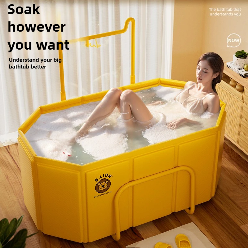 

2025 New Model Household Adult Bathing Bucket Foldable with Rubberized Handle Bathtub Winter Full-body Bathing Bathtub SPA