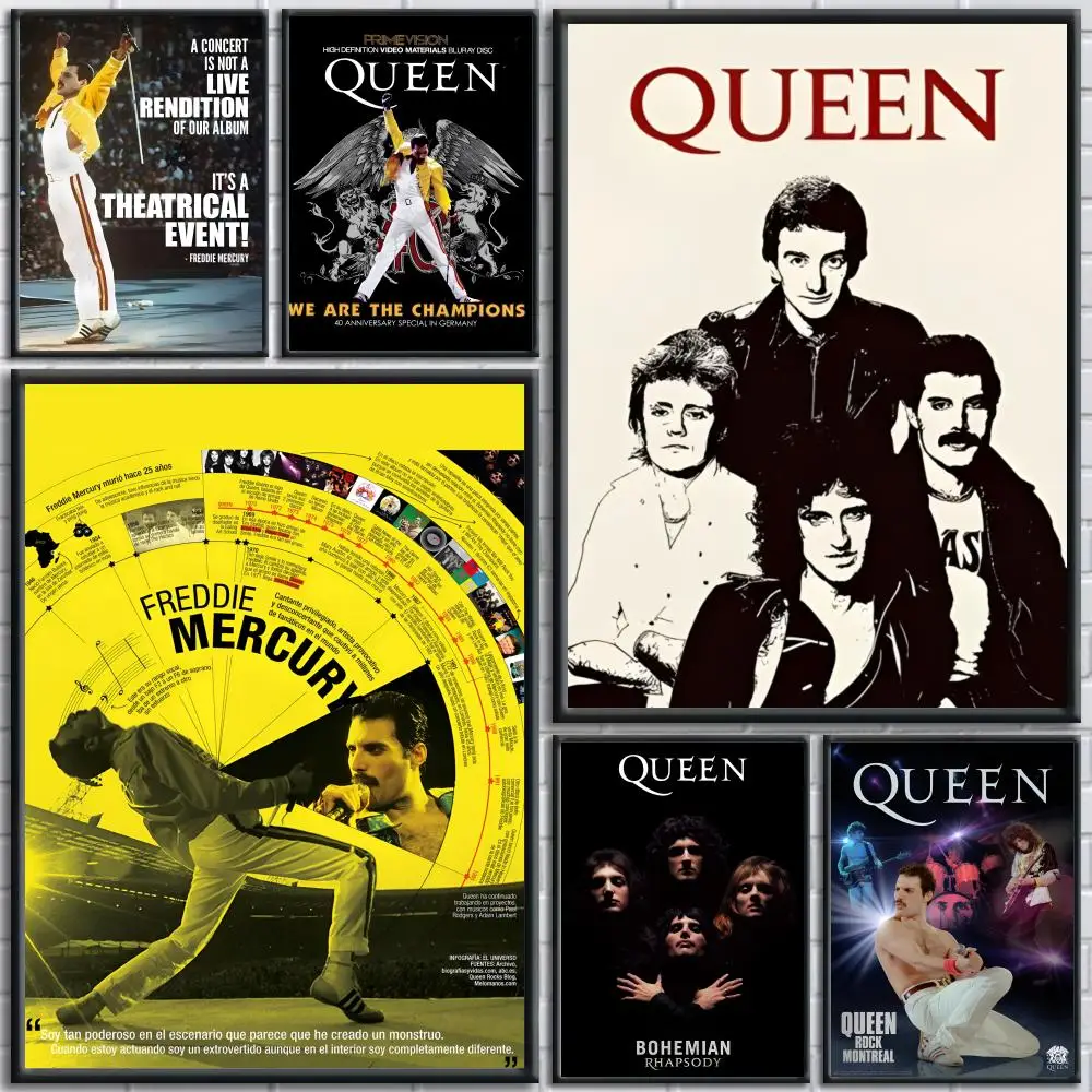 

Q-Queen Band Music Poster HD Self Adhesive Waterproof Wall Art Ideal for Home Office Dorm Bedroom Great Gift