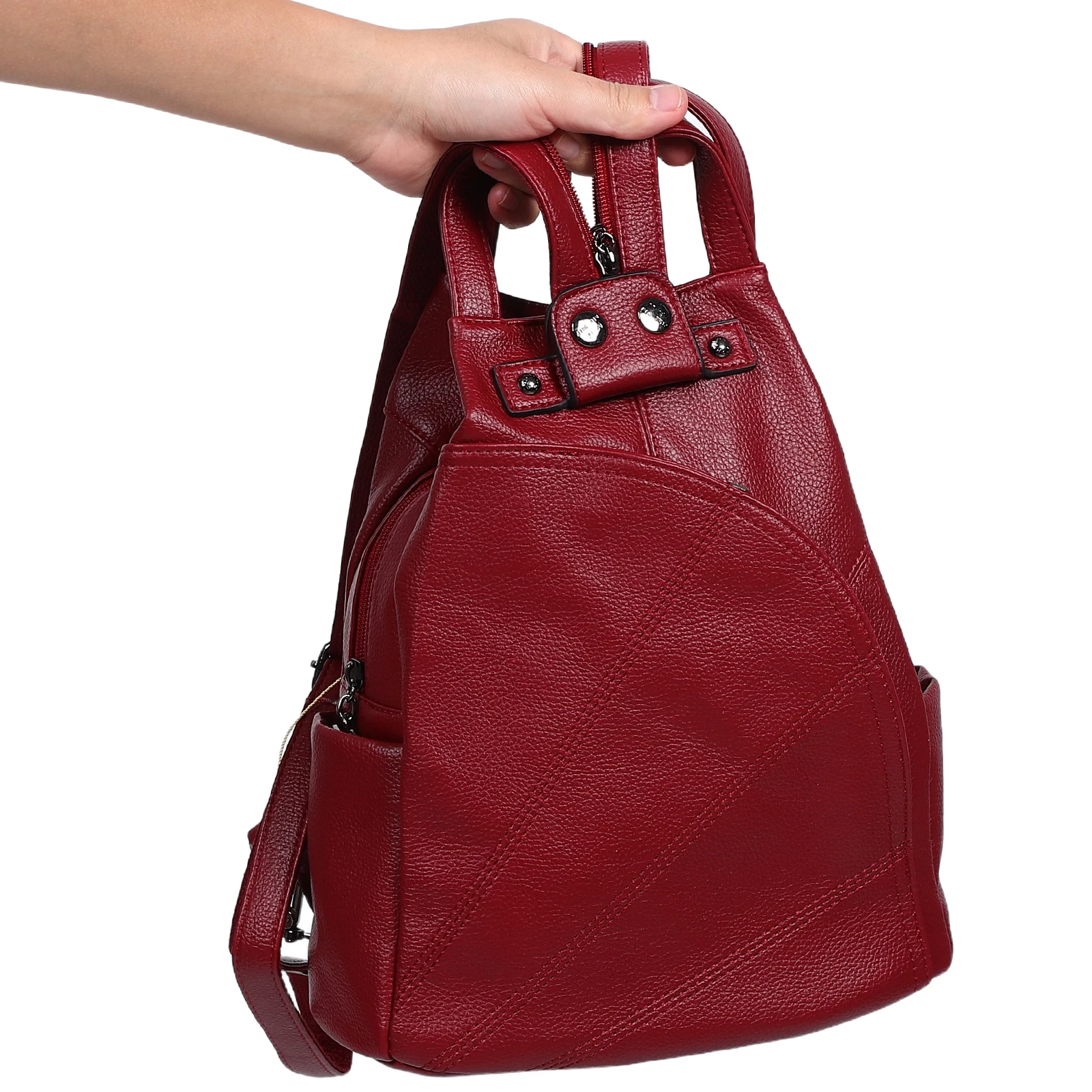 

Multiple Pockets Women's Travel Backpack Backpacks Pu Adjustable Shoulder Strap