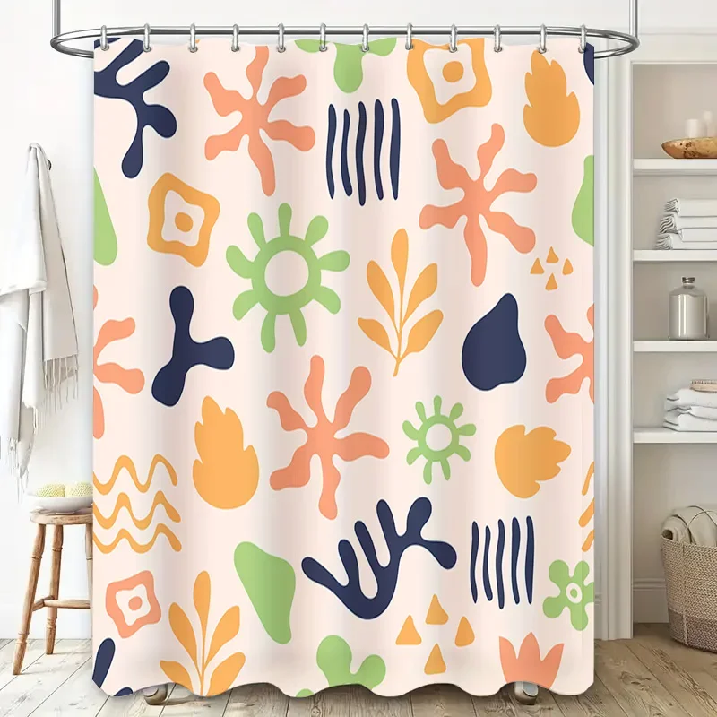 Modern Colorful Shower Curtain Waterproof Decor Bathroom Accessories Home Decoration with Hooks for Bathtub Doors would fit this