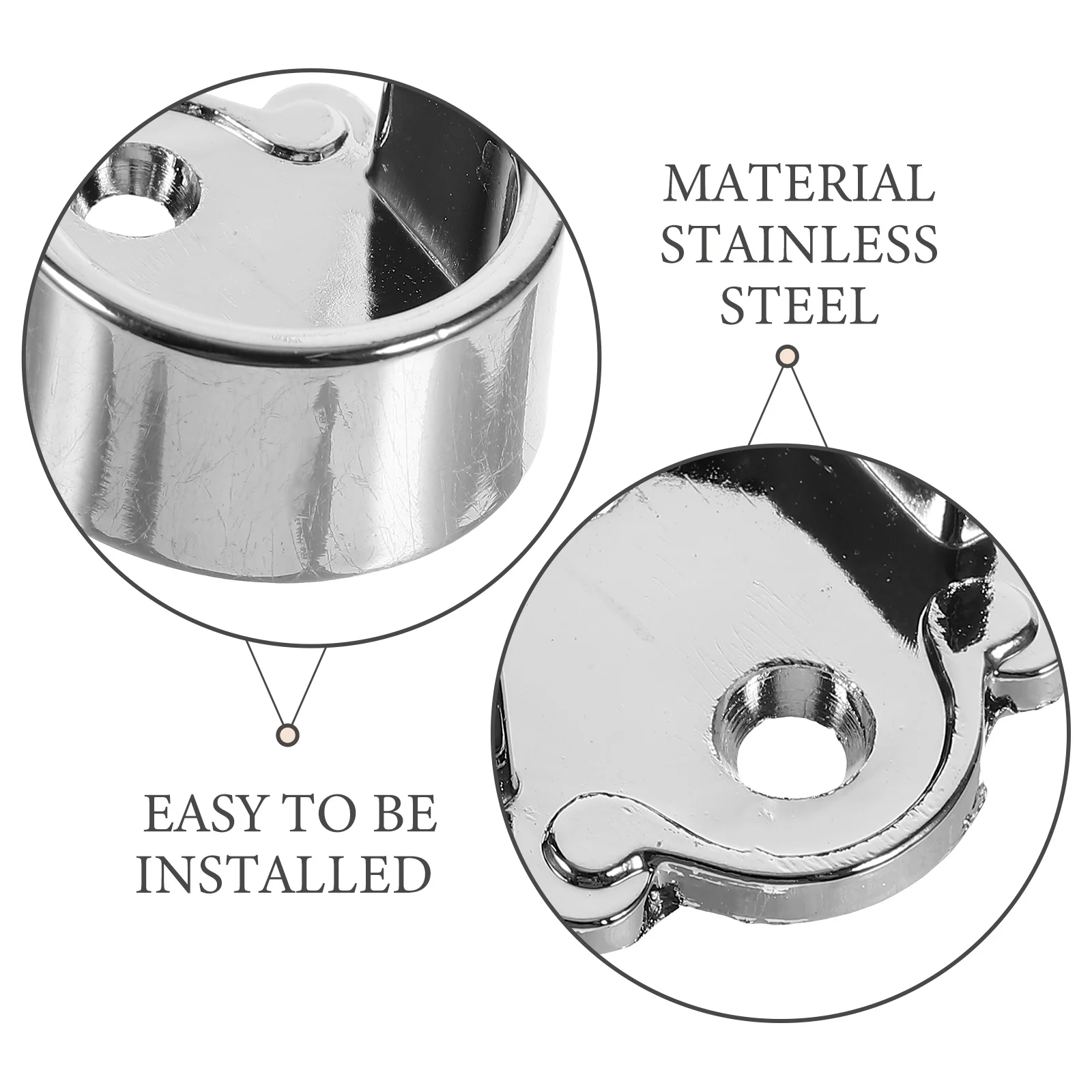 

2Pcs Wardrobe Rail Closet Rod Brackets Stainless Steel Heavy Duty Flange Rod Socket Supports for Clothes Towels