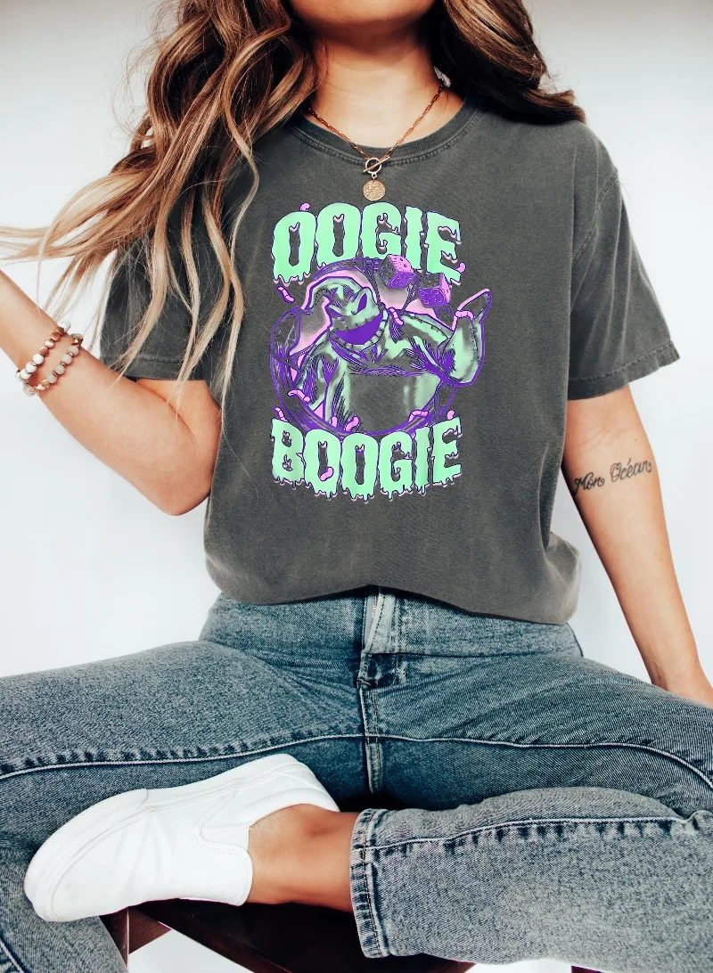 

Bold Neon T-Shirt With Dice And Bugs Oogie Boogie Halloween Shirt Spooky Season Sweatshirt Disney Villain Tee