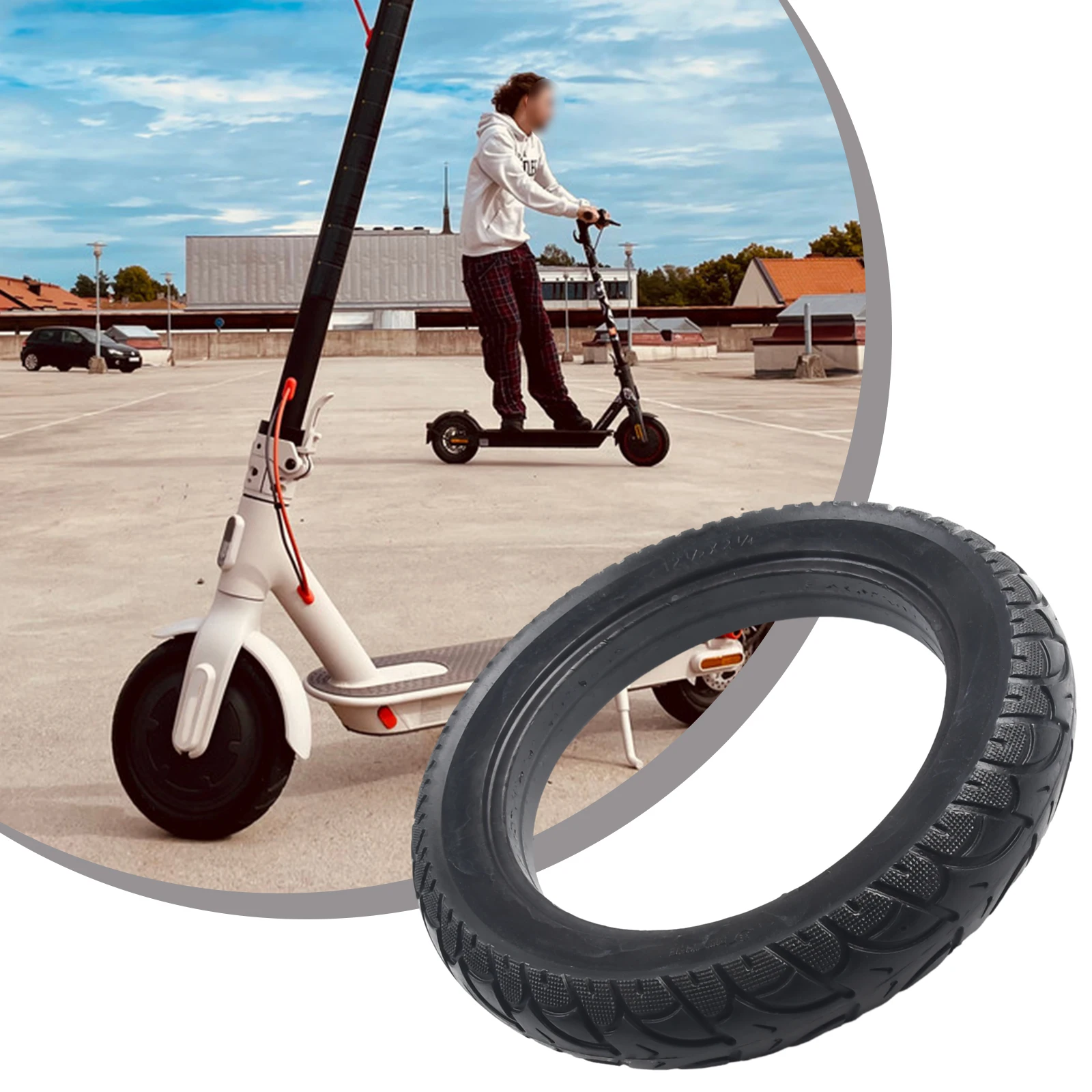 

Solid Tire Tyre Outdoor Garden Indoor 1 Pc 1300g Accessories Non Slip Parts Puncture Resistan Replacement Rubber Scooter