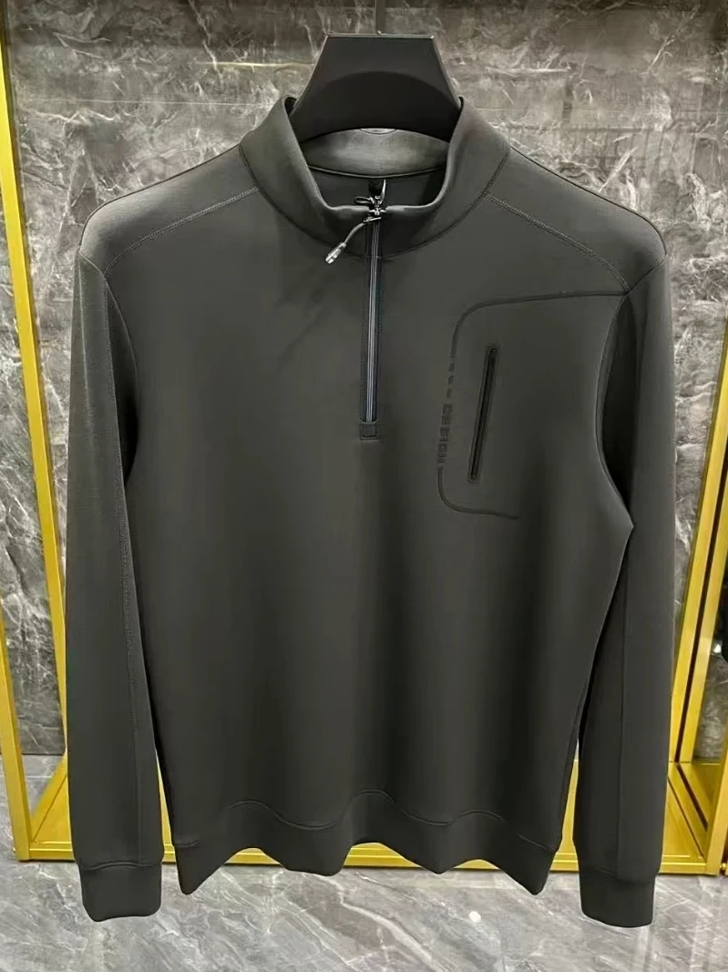 

Высококачественная модная мужская толстовка на молнии с капюшоном, весна-осень-зима, новинка, комфортная трикотажная одежда средней плотности