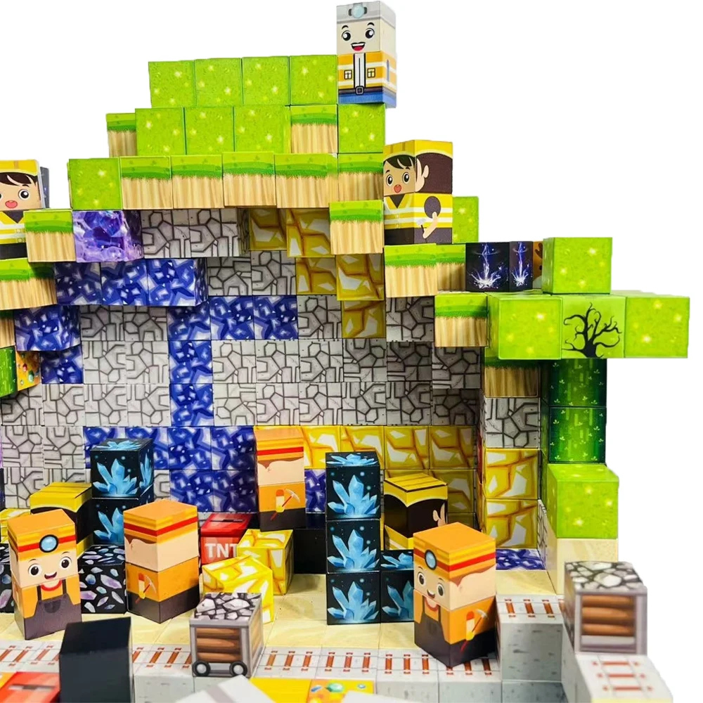 ของเล่นสร้างชุดแม่เหล็กการสํารวจเหมืองสร้างบล็อกเด็กชายและเด็กหญิงด้วยชิ้นอนุภาค - ของขวัญคริสต์มาส - ของขวัญวันฮาโลวีน