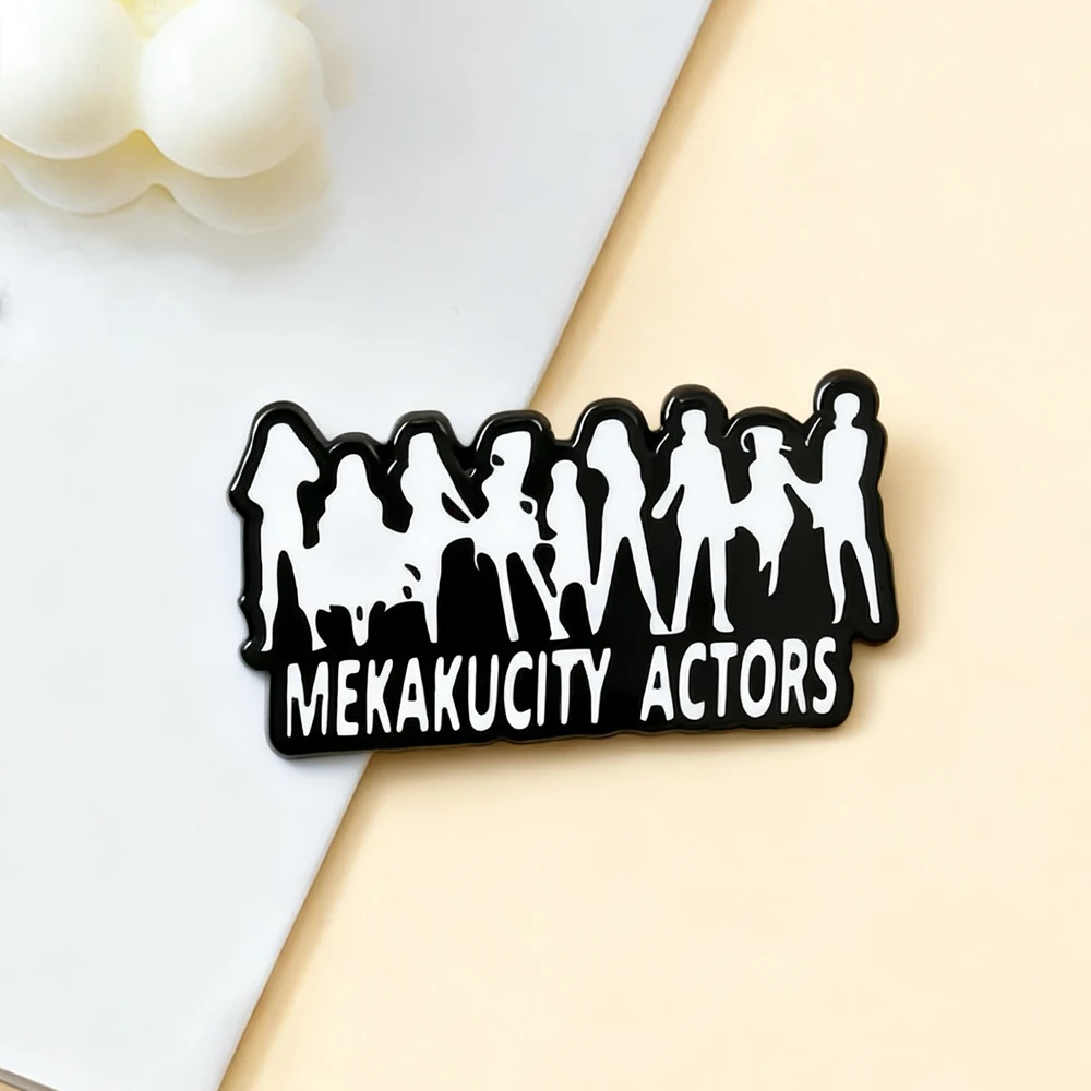 Cartoon Classic Anime Peripherie Emaille-Pin Mekakucity Schauspieler Kreative Charakter-Silhouette-Brosche Modische Kragen-Accessoires – Detail 4