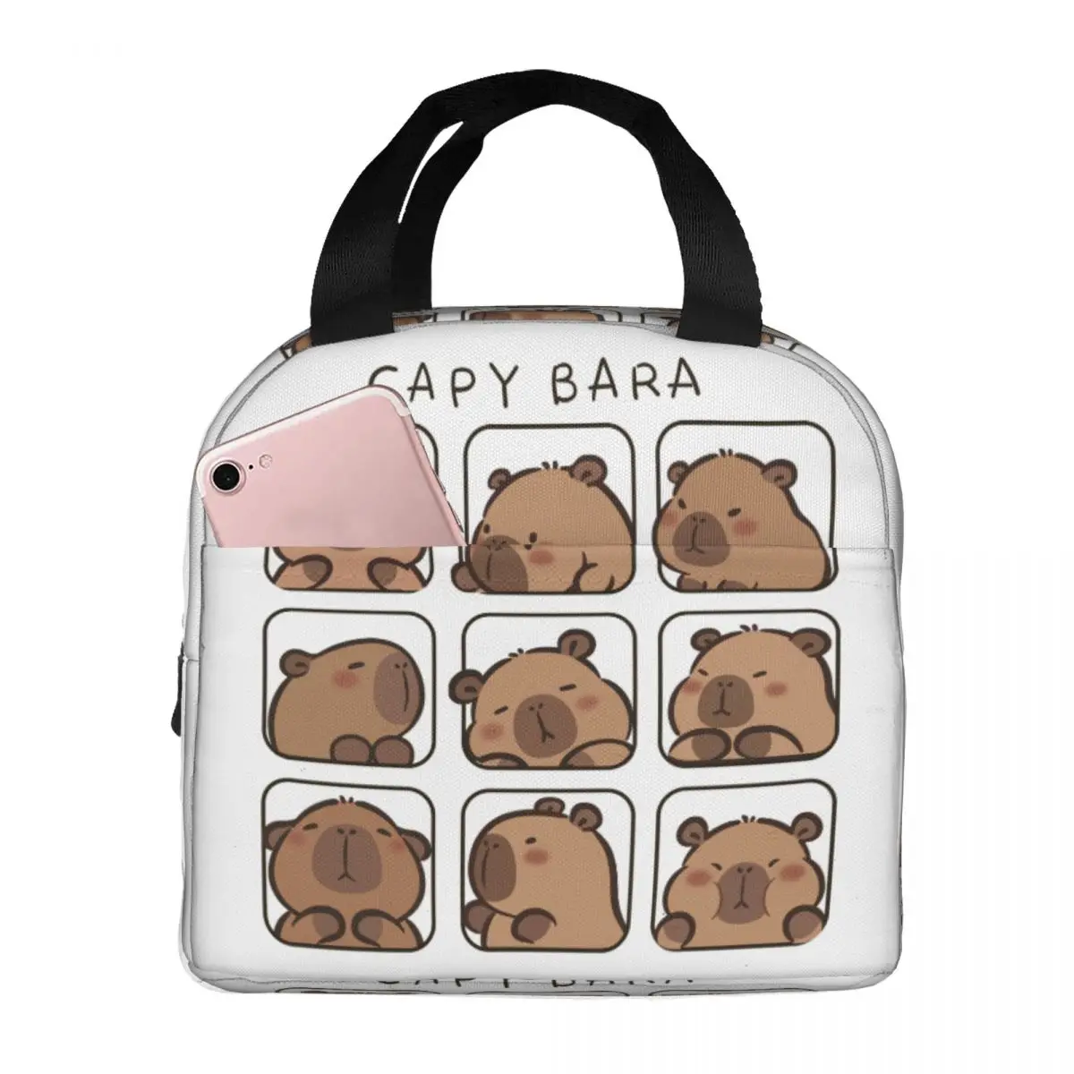 Cartoon Animal Pets Capybara Insulated Lunch Bag for Women Leakproof Cooler Thermal Lunch Tote office Work School