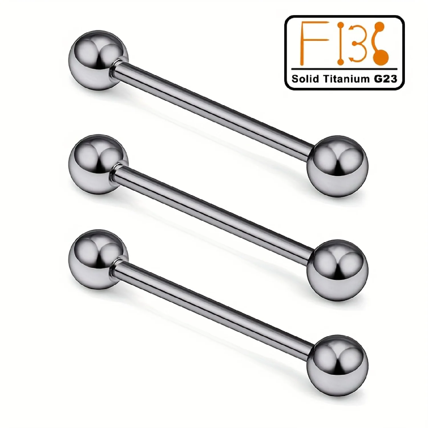 1pc F136 Solid Titanium G23 Tongue Piercing Barbell 14G Industrial Piercing Earrings,Minimalist Punk Body Jewelry for Daily Wear