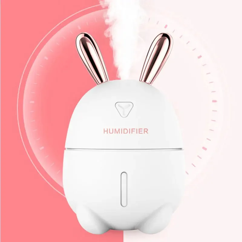 Mini-Luftbefeuchter, niedliches Kaninchen, USB-Aroma, ätherisches Öl, Diffusor, buntes Nachtlicht, Auto, Büro, Luftreiniger, Nebelhersteller, 300 ml