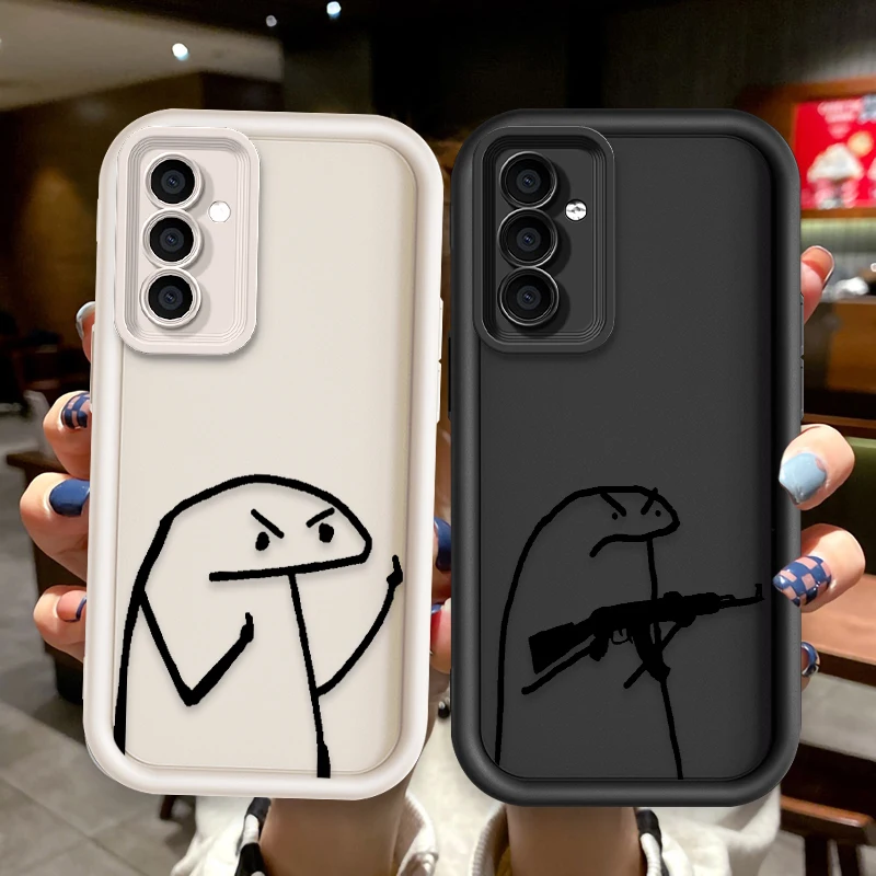 Cartoon Line Man For OPPO A98 94 92 78 76 74 72 58 57 54 53 2020 Find X5 3 Pro 5G 4G Soft Eye Ladder Phone Case