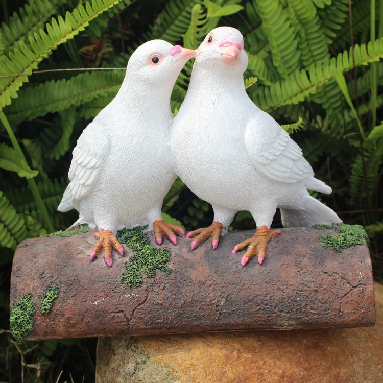 Dove Creative Simulation Ornament Bird Statue Animal Sculpture Home Garden Decor Pigeon Figure Doves Figurine for Furnishing