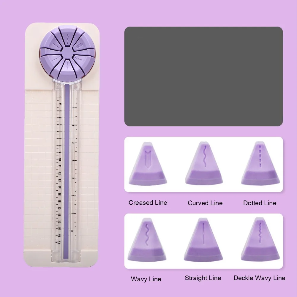ABS Paper Cutter Straight Dotted Curved Deckle Wavy Line Line Cutting Trimmer Practical lightweight Scoring Cutter Scrapbooking