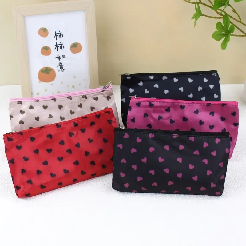 

Girl Cosmetic Bag Heart Print Make Up Bag Toiletries Organizer Wash Storage Makeup Bag Organizer Makeup Accessories Beauty Case