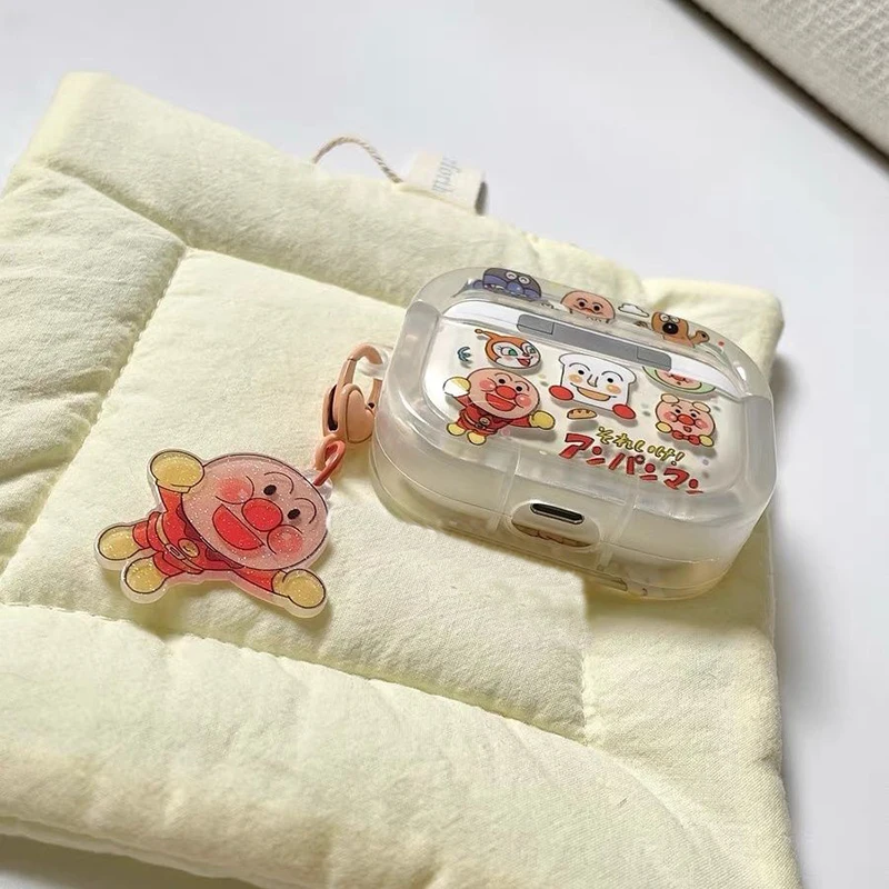 Kawaii Anpanman Earphone Case Suit Airpodspro Cartoon Anime Fall Prevention Earphone Protective Case Silica Shell Girl Gifts 