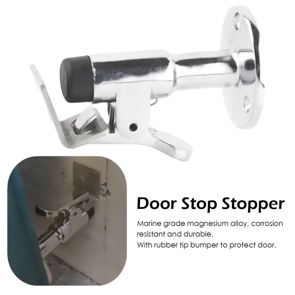 Stainless Steel 316 Boat Door Stop Spring Mechanism Floor Knob Door Stopper Corrosion Resistant Durable Construction Door Holder