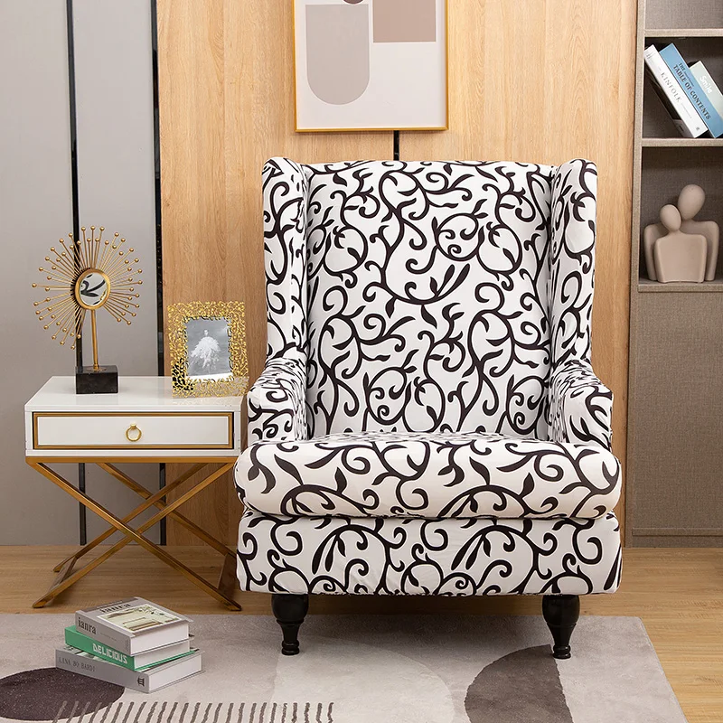 Wingback Chair Sofa Slipcover 1-Piece Sofa Cover Furniture Protector Couch Soft with Elastic Bottom