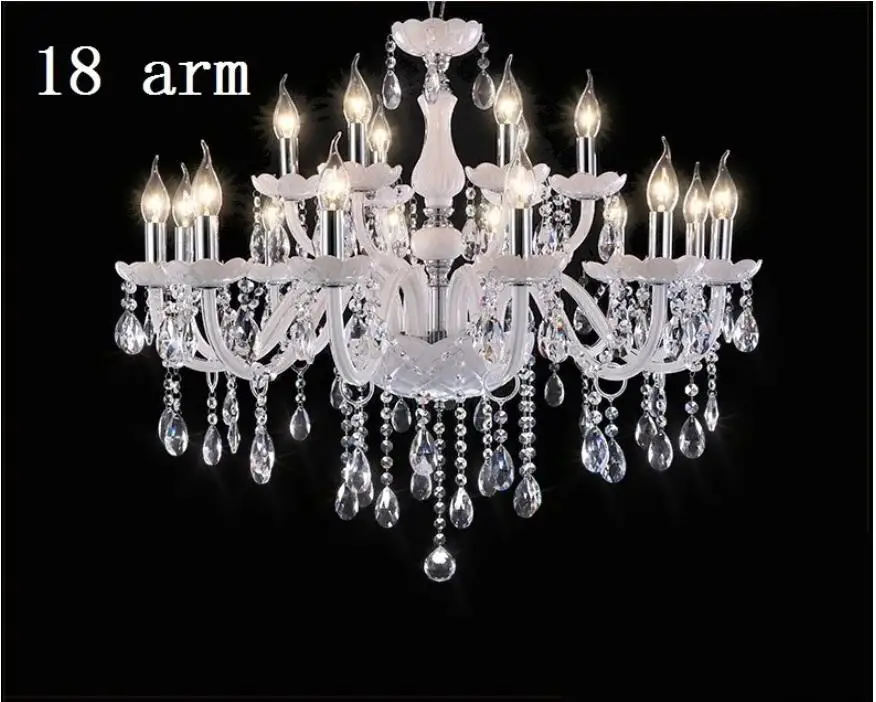 Moderner LED-Kristall-Kronleuchter E14 Licht Vintage 3/6/8/10/12/15/18 Arm Wohnzimmer Weiße LED-Leuchten – Detail 7