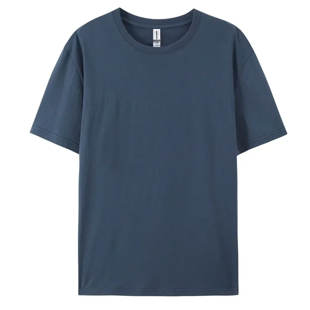 Men's Casual Short-sleeved T-shirt with Solid Color Design, Made From 100% Soft Cotton