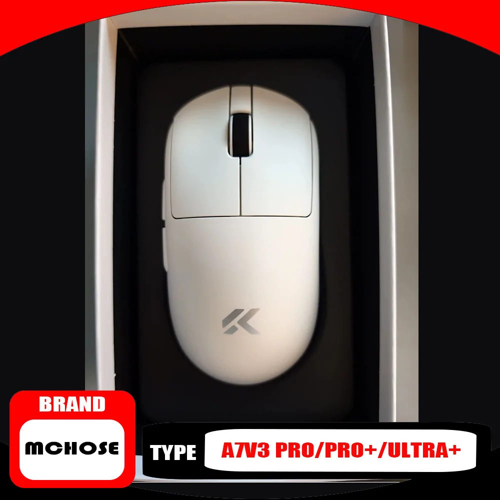 MCHOSE A7 V3 Pro Pro+ Ultra+ Gaming Mouse PAW3955 Sensor 50000 DPI Dual 8K Lightweighting Wireless Mice Esports Mouse Durable