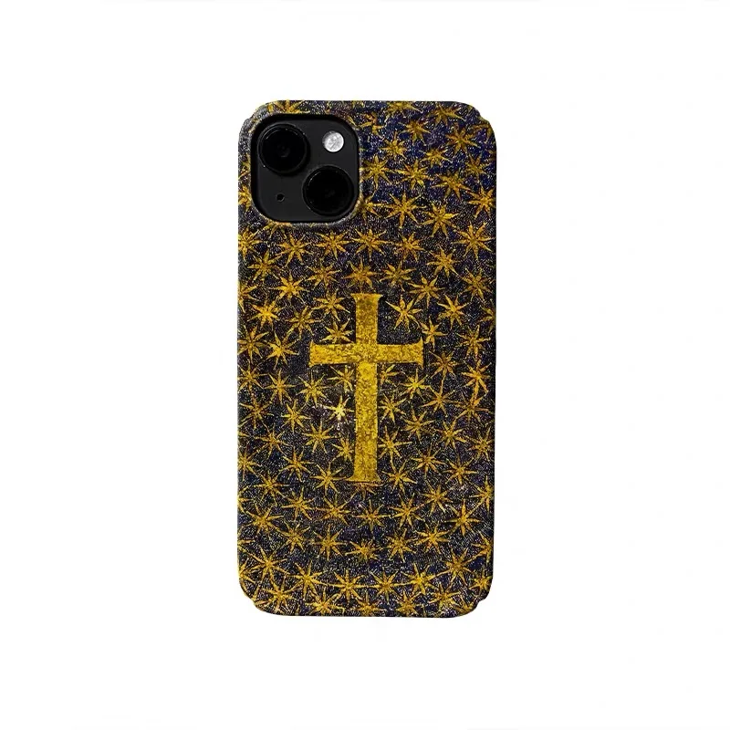 

Ins Brown Star Cross Phone Case for IPHONE 17 Air 16E 15 PROMAX 14 Plus 13 12 MINI 11 PRO 16Plus XR XS MAX Acrylic Phone Cover