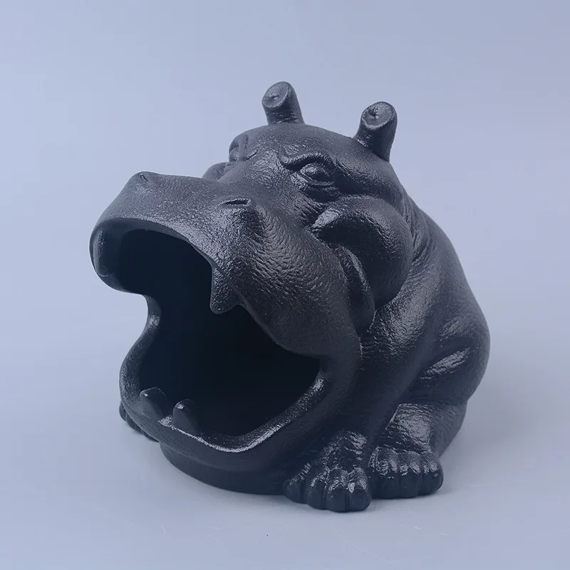 Porcelain Big Mouth Hippo Ceramic Ashtray Ceramic Cartoon Hippo Anti-fly Ash Ashtray Animal Shape Ashtray Cigar Ashtrays