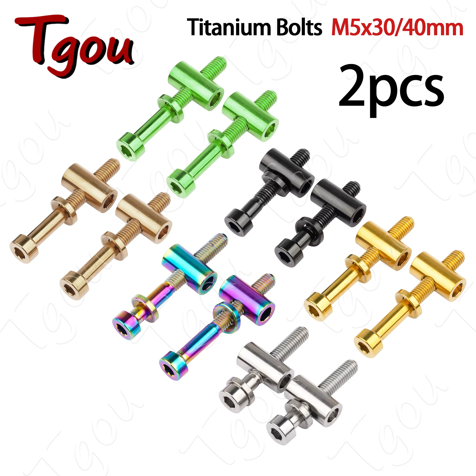 Tgou-perno de titanio M5x30 de 40mm, arandela y tuerca para poste de asiento de bicicleta Thomson, tornillo de poste de asiento de bicicleta MTB