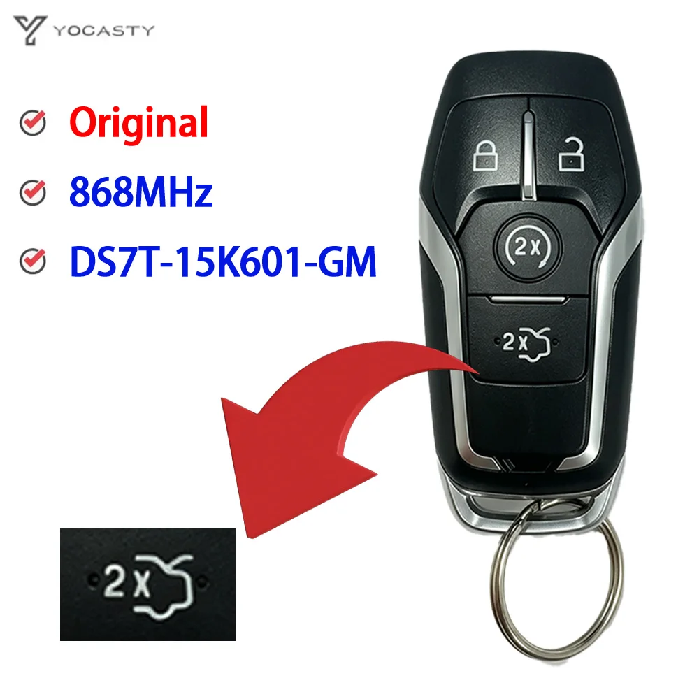 

YOCASTY Original New For Ford Smart Card 4 Button 868MHz HITAG PRO 49 Chip DS7T-15K601-GL A2C31243602 CMIIT ID: 2014DJ2178