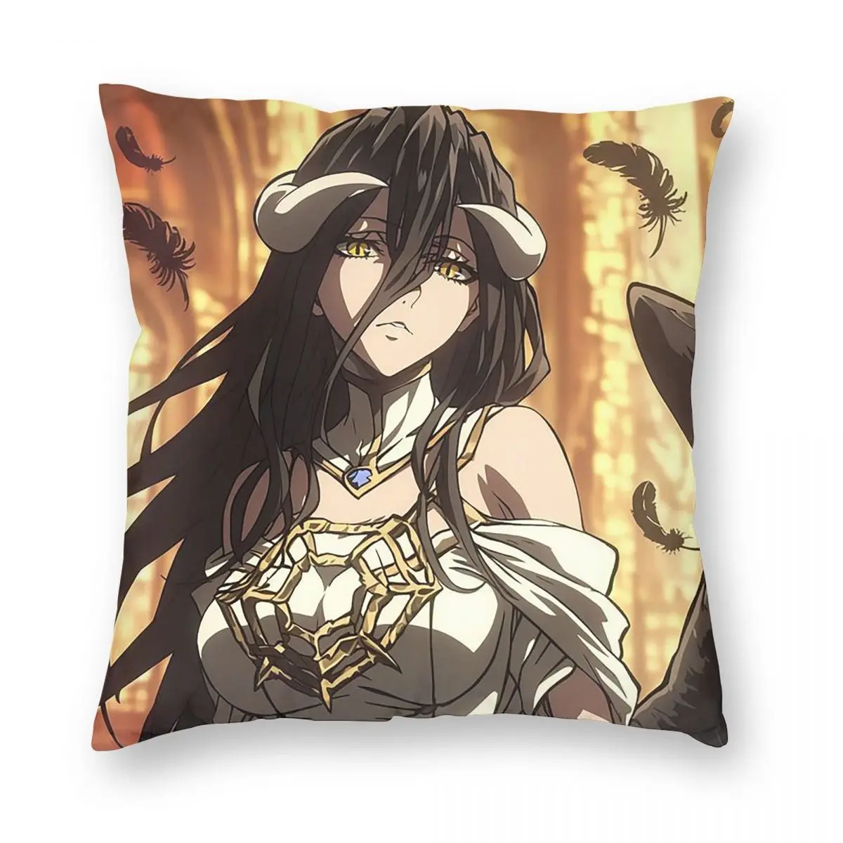 Anime Overlord Albedo Game Square Pillowcase Pillow Cover Cushion Decor Comfort Throw Pillow for Home Living Room