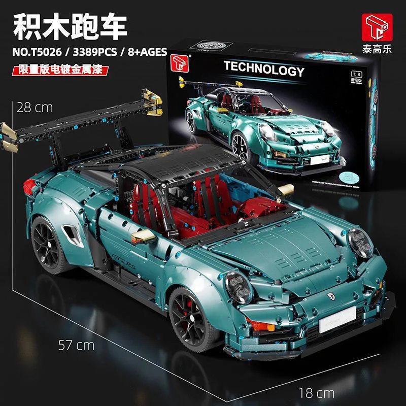 TGL T5026 Technical Super Sports Car 1:8 Model City Racing Series DIY Creative Toys Building Blocks Gift For Boys 3389Pcs