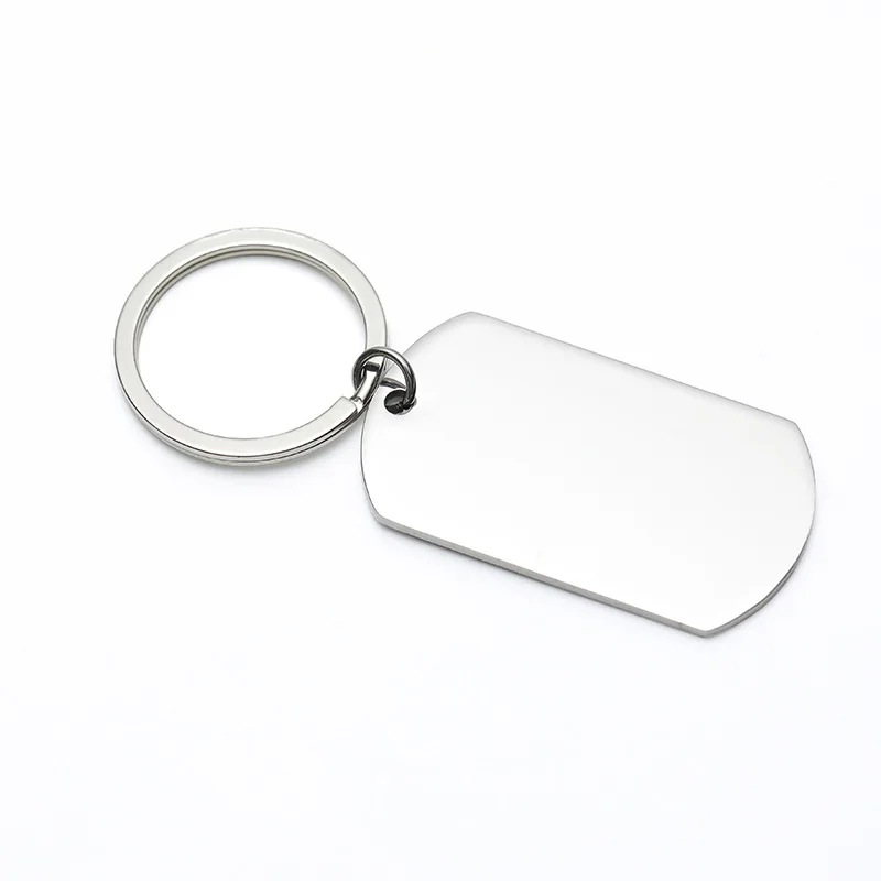 New Type 10pcs Military License Keychain Mirror Polish Stainless Steel Stamping Blank Keychain For Gift For Women Men