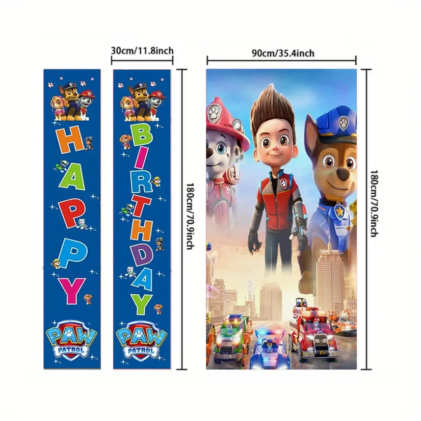 

Anime PAW Patrol Theme Kids Birthday Game Party Decoration Supplies Childen Gifts Cute Puppy Home Decor Door Hanging Banner