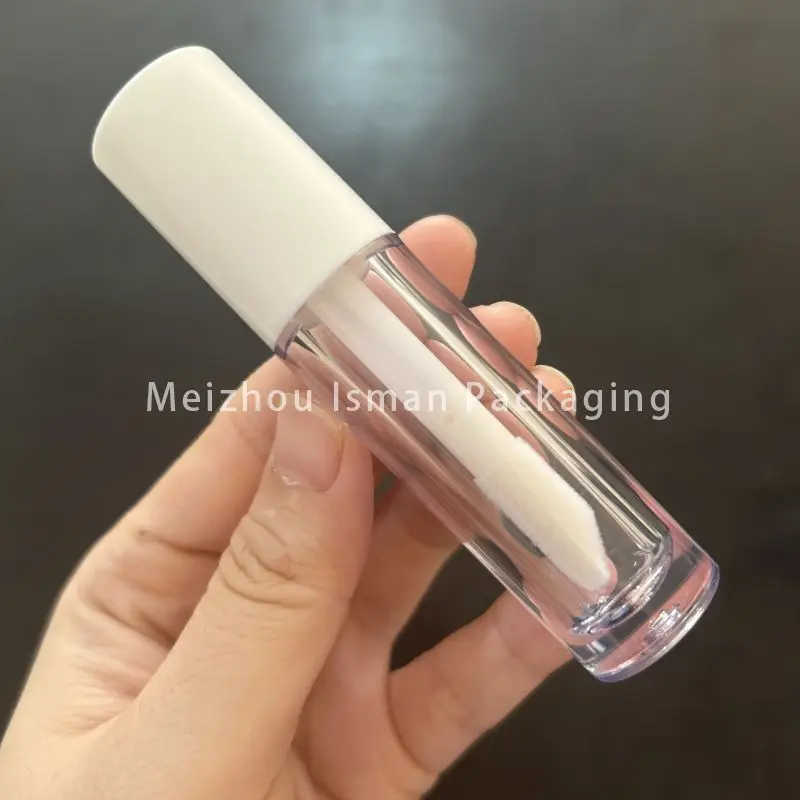 50pcs Big Brush Applicator Holographic Empty Sliver White Pink Lipgloss Packaging Bottles Purple Lavender Lip Gloss Tube 4.5ml