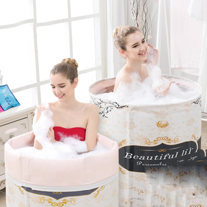 

Folding Bathing Barrel Adult Sweat Steaming Household Child Bathing Bathtub Thickening Banheira Dobravel Adulta Bathtub KC50YP