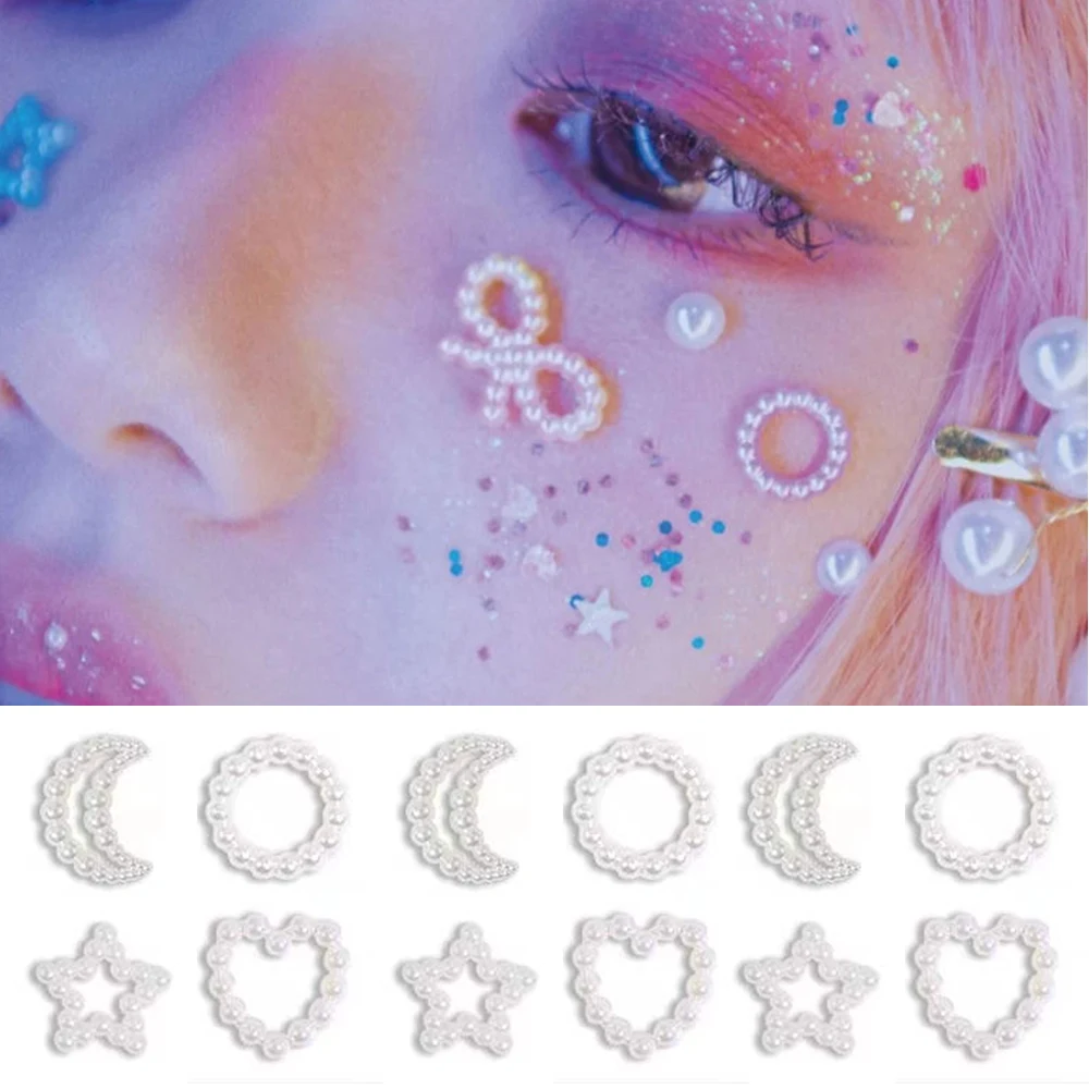 Bonito Charme Material de Embalagem, DIY Bow Resina, Lua, Star Shape, Card Cover Decor, Nail Jewelry, 3D Facial Sticker Acessório, 10pcs