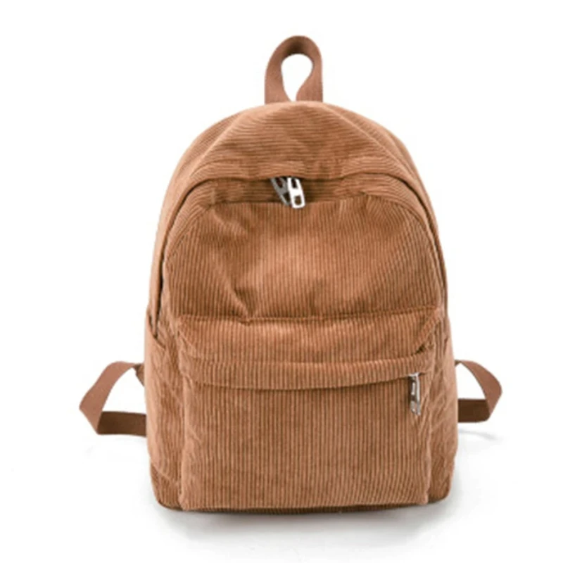 Pure Color Corduroy Backpack Fashion Women School Backpack Women Backpack Teenger Girl School Bags Female Mochila Bagpack Pack