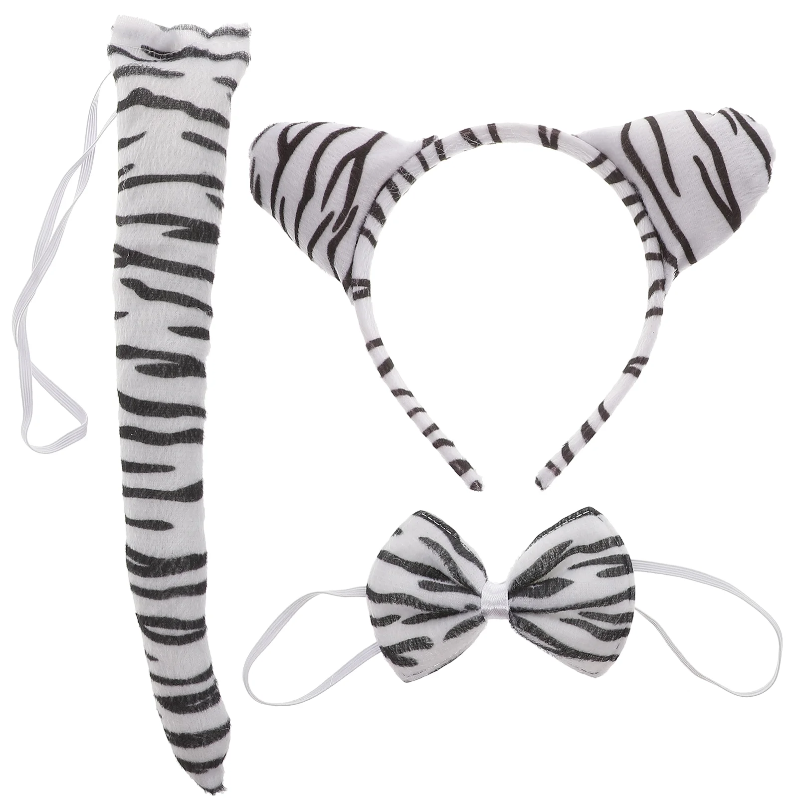 

Ear Tail and Bow Tie Headband Outfits Tiger Animal Costume Accessory Bandana Baby Hair Ties