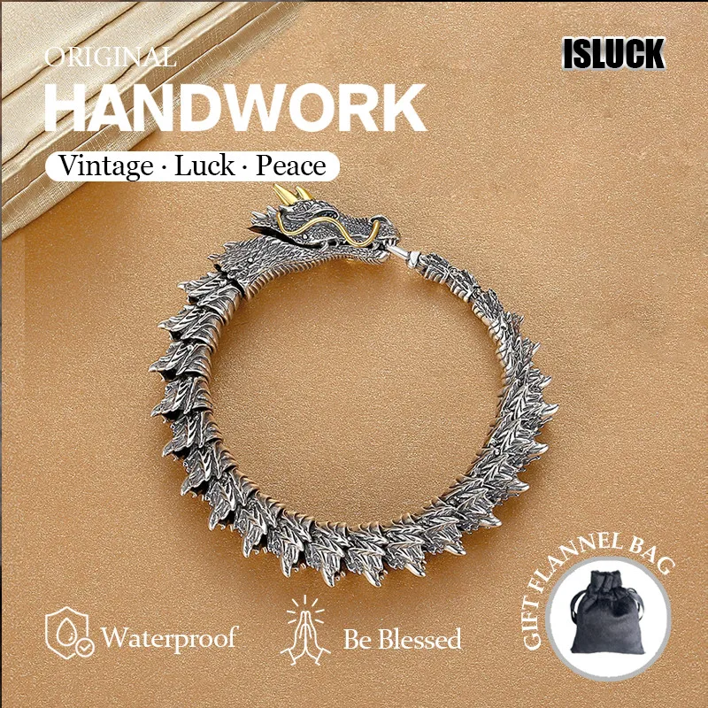 New bracelet men's domineering personality trend retro niche senior dragon bracelet hand-woven men's and women's bracelets.