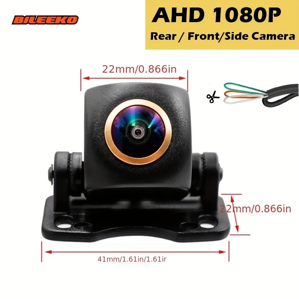 170° Fisheye 1080P Car Backup Camera | Full-Color | AHD-1080P/CVBS Switchable | Compatible with Front/Rear/Left/Right View