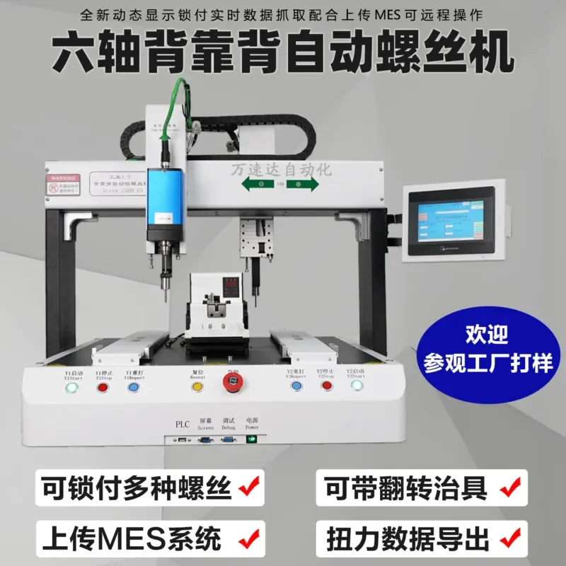 

Manufacturer customized automatic screw machine six-axis back-to-back double-station manipulator cutting and locking screw