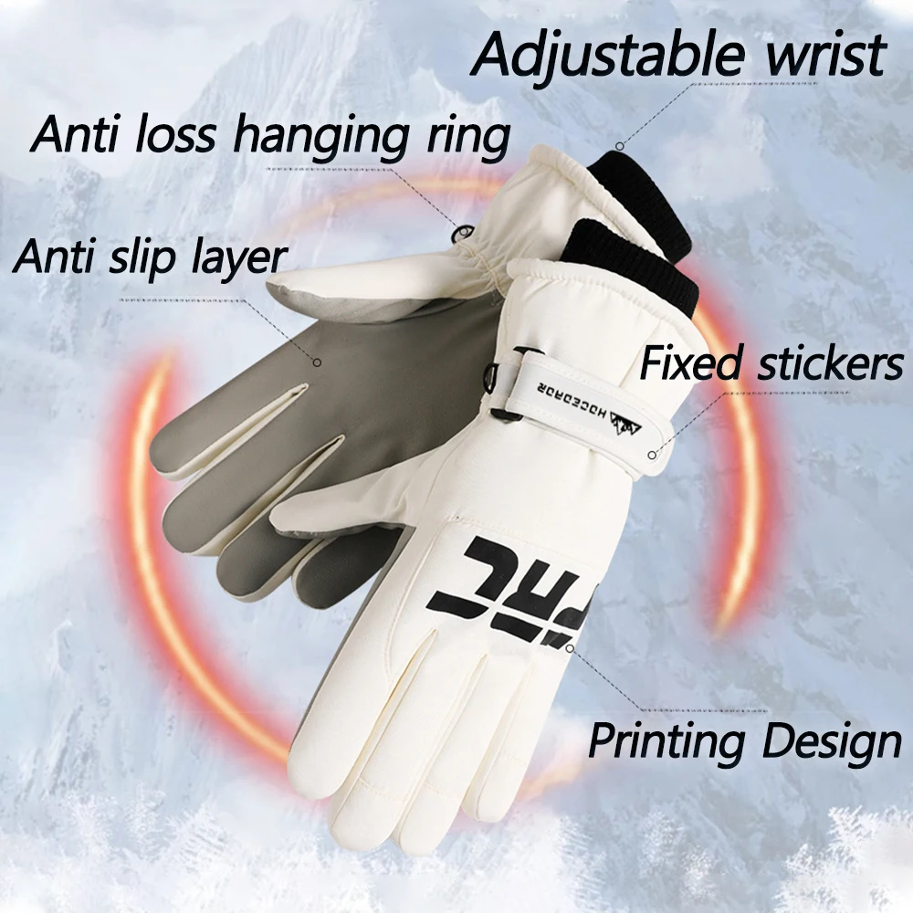 Ski Gloves Waterproof Gloves with Touchscreen Function Thermal Snowboard Gloves Warm Motorcycle Snow Gloves Men Women