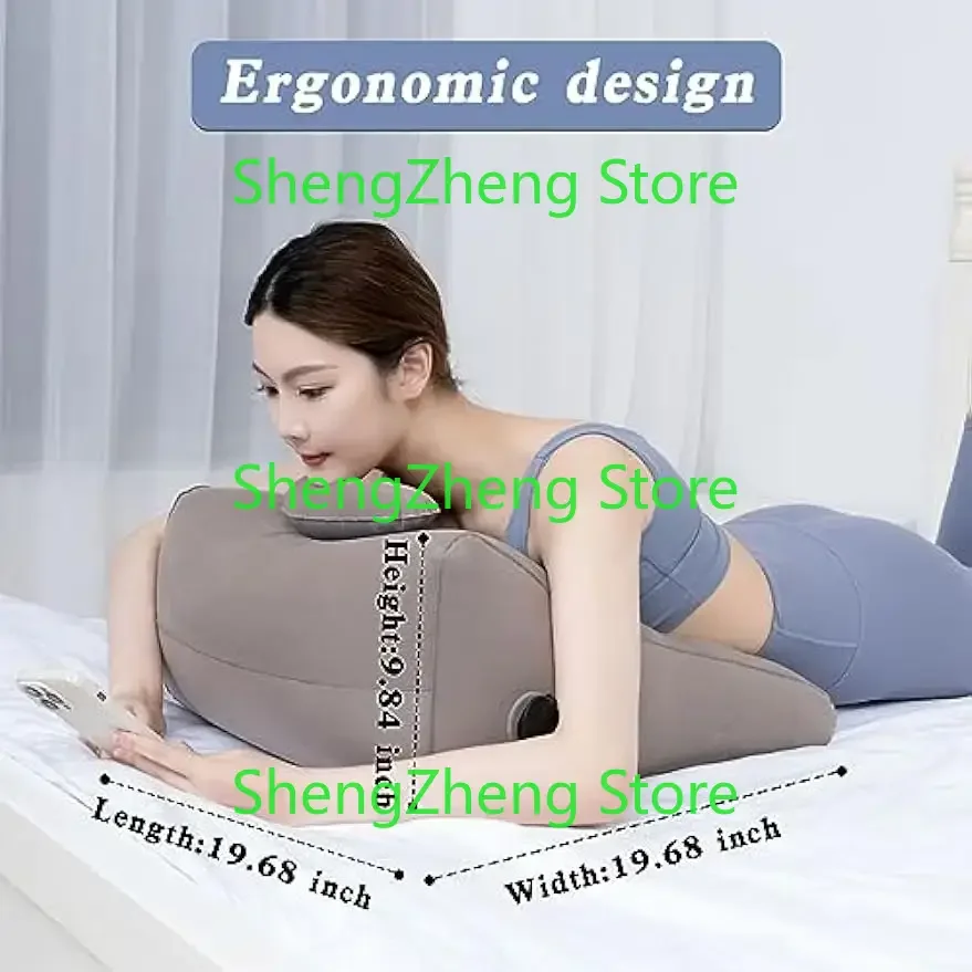 Wedge Pillow for Legs,Inflatable Leg Pillow Elevation for Sleeping,Foot Rest Pillow,Suitable for Travel,Knees and Back Support