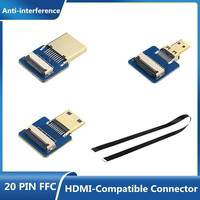 HDMI-Compatible Connector Flexible Cable for Raspberry Pi 4 Mini HDMI Micro HDMI FPV 20 PIN FFC HDMI-compatible Orange Pi