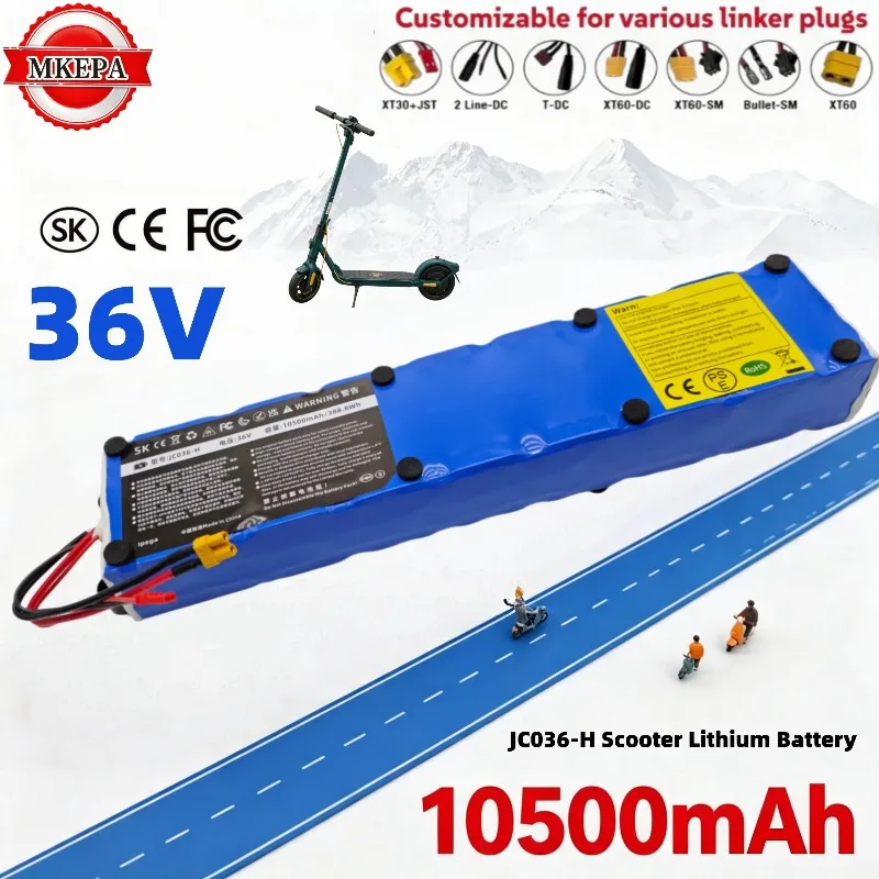 36V 10500mAh 10S3P Lithium‑ion Battery Pack Stable High Capacity Replacement Battery for Electric Scooters