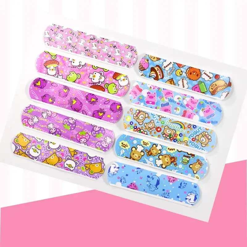 New 120Pcs Cute Cartoon Medical Patch Waterproof Wound Adhesive Bandages Dustproof Breathable First Band Aid Adhesive for Kids