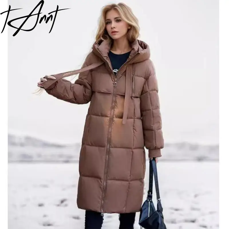 GetSpring Women Parkas 2024 Autumn Winter Cotton Padded Thickened Overknee Loose Casual Long Warm Coats All Match Overcoat New