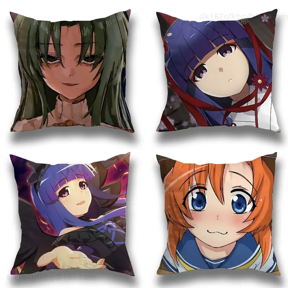 

Anime Higurashi Pillow Case Square Double-Sided Printing Short Plush Sofa Cushion Cover Bedroom Bedside Pillow
