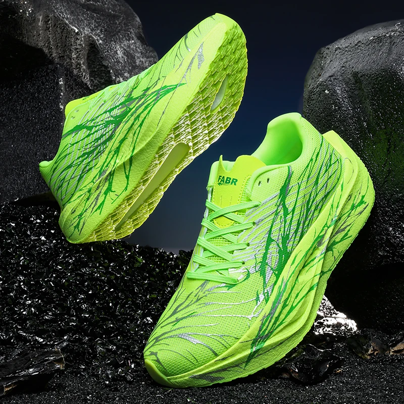 

Green Casual Mens Shoes Lace Mesh Man Sneakers Lightweight Comfortable Breathable Rubber Flat Fashion Designer Footwear For Male