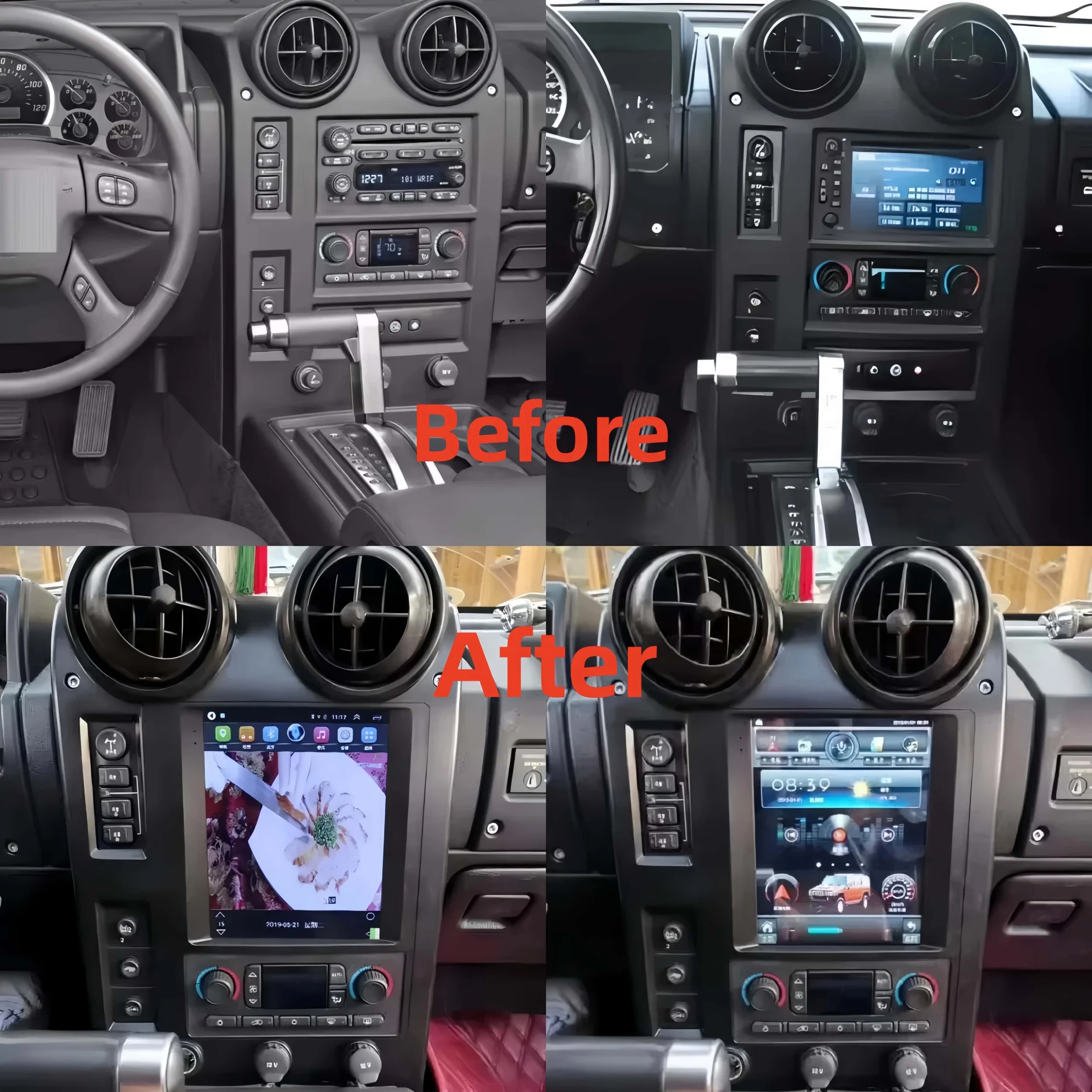 9.7“  Screen Android 13 For Hummer H2 2002-2009 Car Android Auto Radio Stereo Carplay GPS Navigation Player Video 5G WIFI DVD